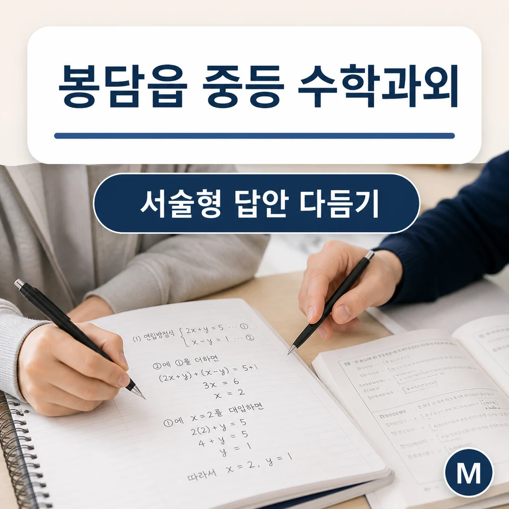 봉담읍 중학생 중등 수학과외 학습정보