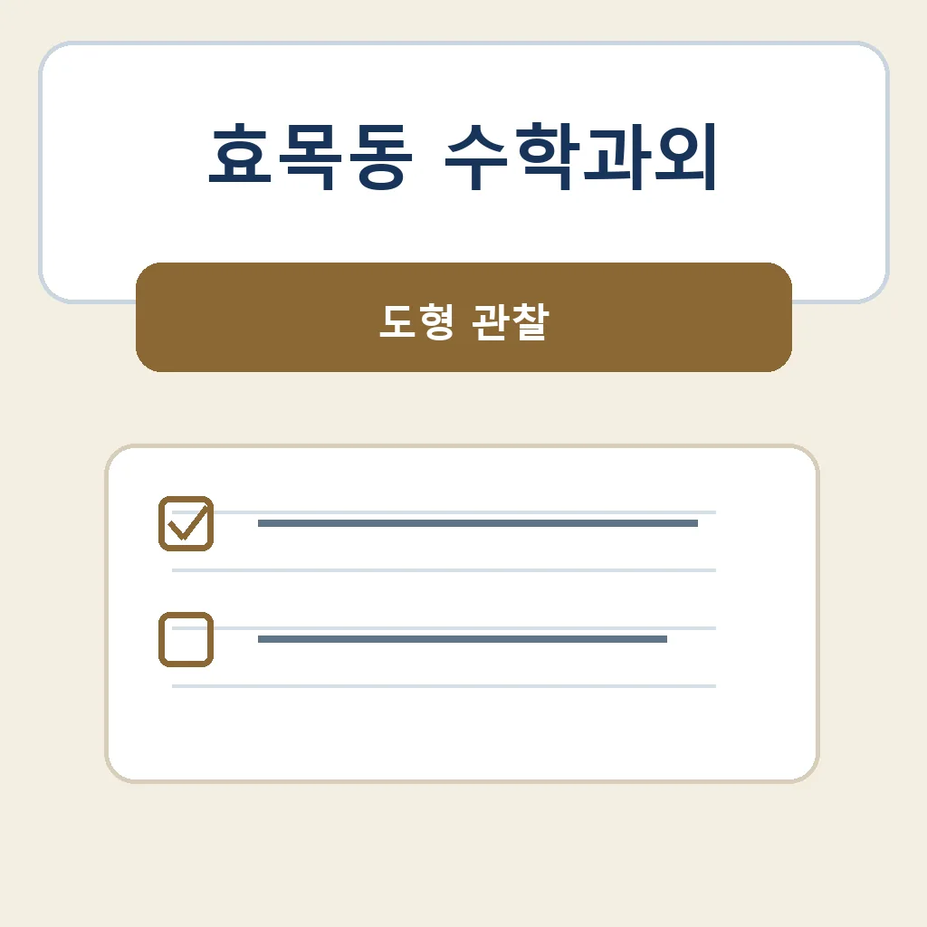 효목동 수학과외 도형 관찰 학습 안내