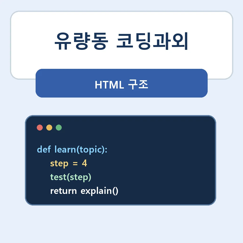 유량동 코딩과외 HTML 구조 학습정보