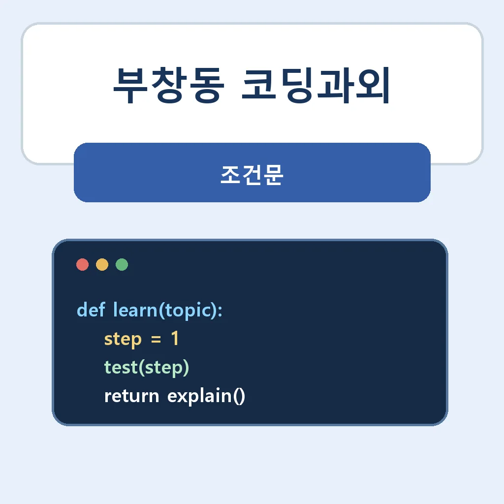 부창동 코딩과외 조건문 학습정보