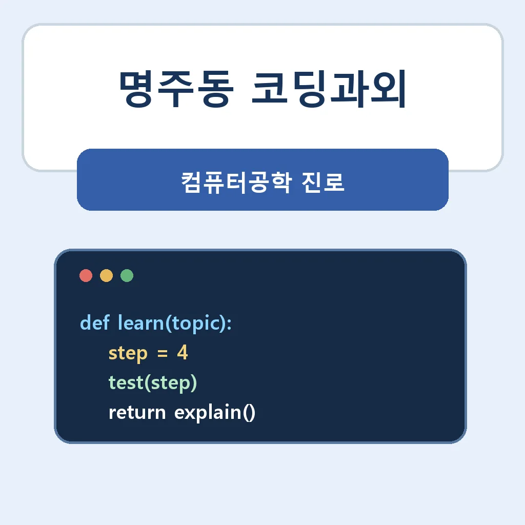 명주동 코딩과외 컴퓨터공학 진로 학습정보