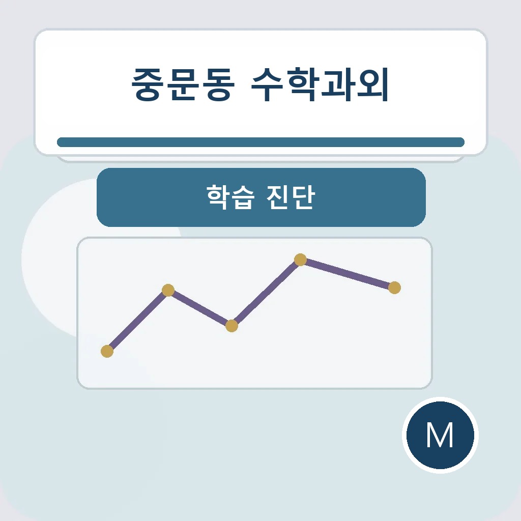 중문동 수학과외에서 학습 진단을 점검하는 학습 장면