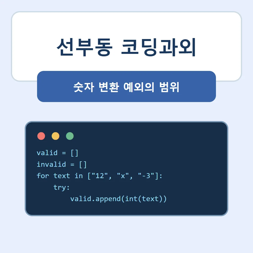 선부동 코딩과외 대표 썸네일 · 숫자 변환 예외의 범위