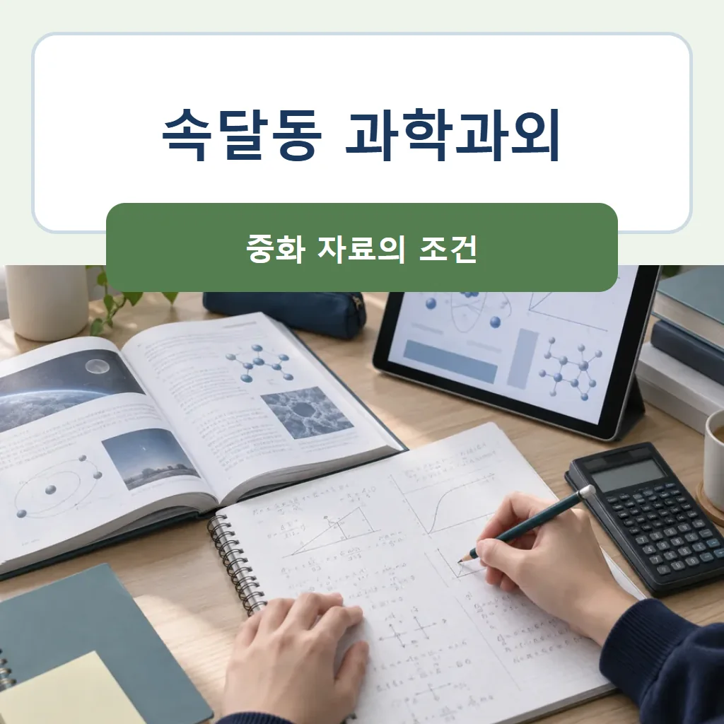 속달동 과학과외 대표 썸네일 · 중화 자료의 조건