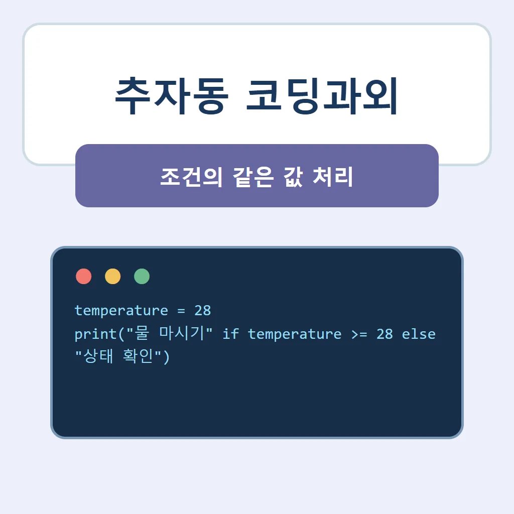 추자동 코딩과외 대표 썸네일 · 조건의 같은 값 처리