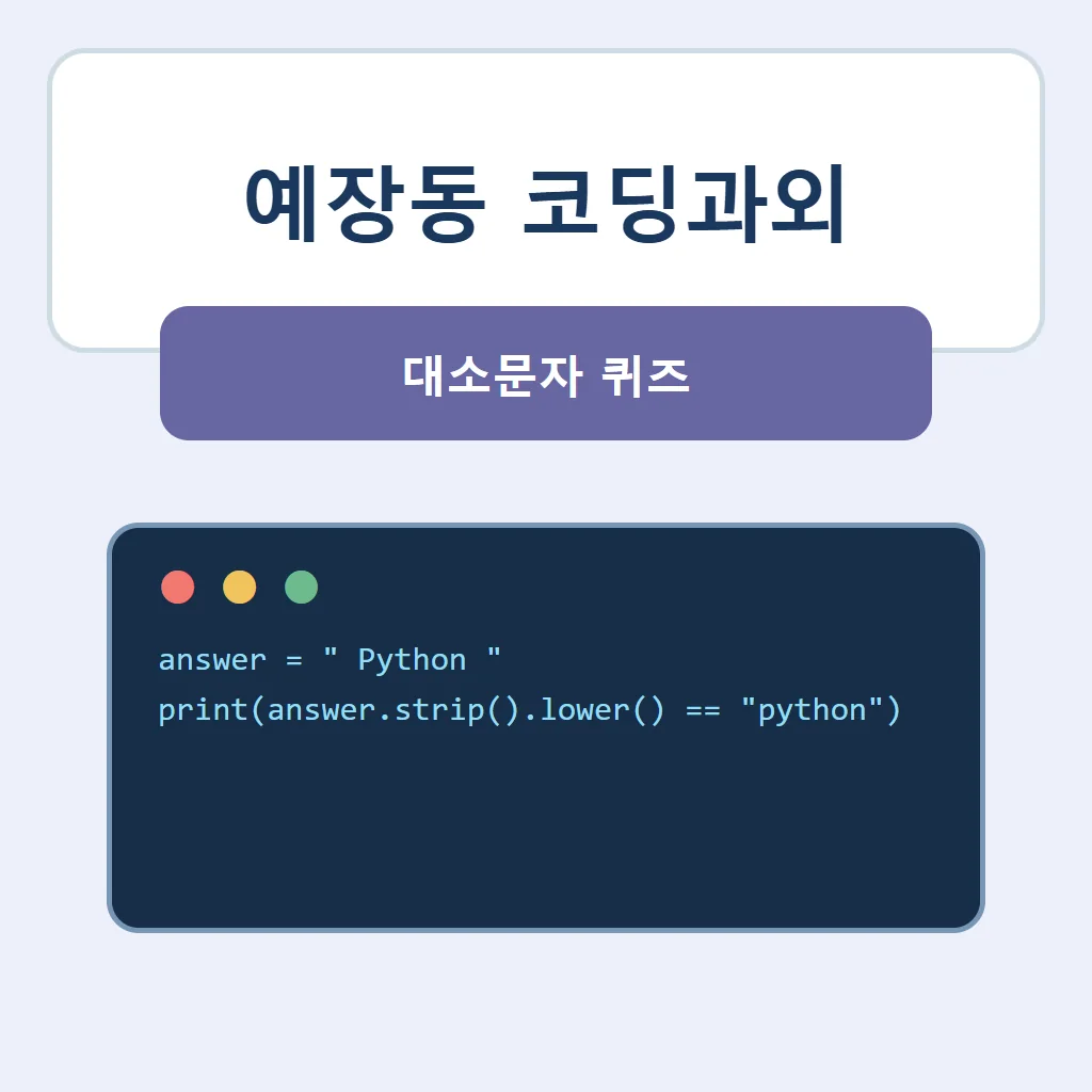 예장동 코딩과외 대표 썸네일 · 대소문자 퀴즈