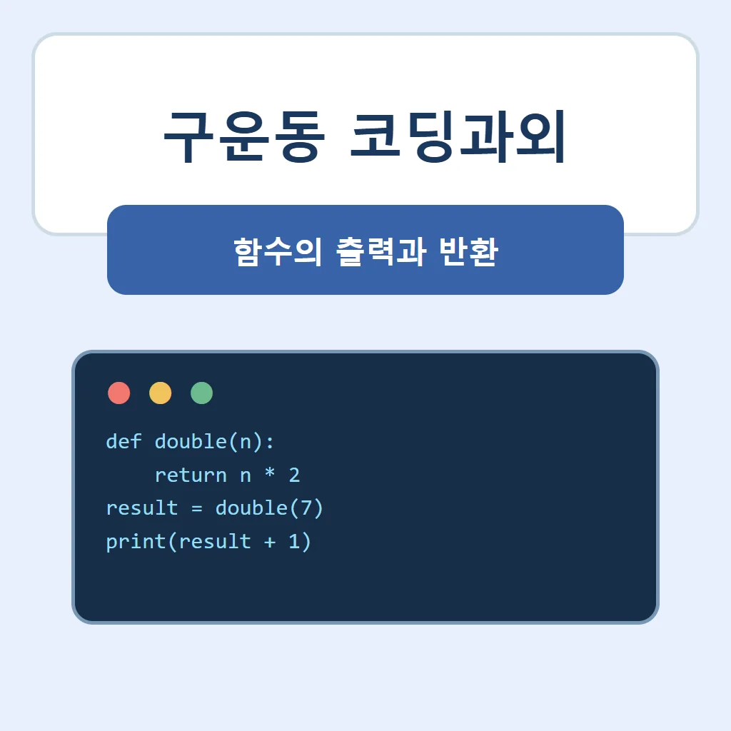 구운동 코딩과외 대표 썸네일 · 함수의 출력과 반환