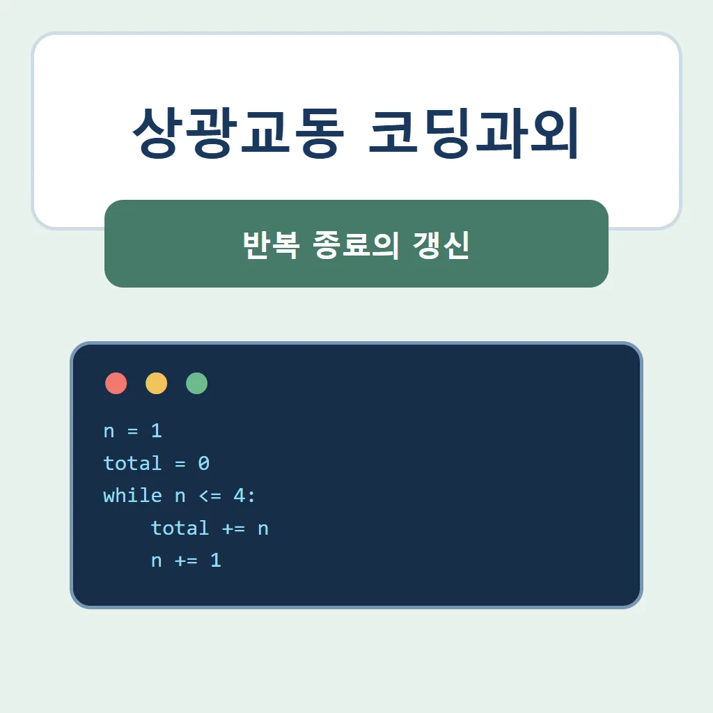 상광교동 코딩과외 대표 썸네일 · 반복 종료의 갱신